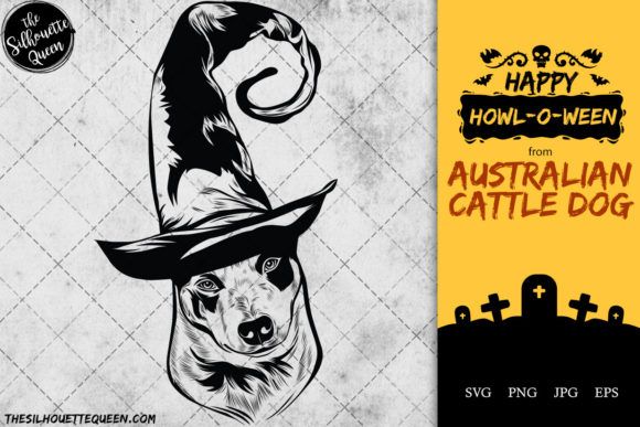 Australian Cattle Dog in Witch Hat