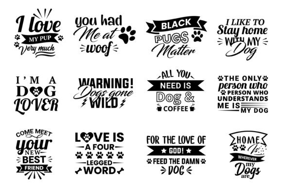 Dog Quotes Bundle 12 Designs