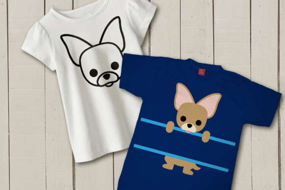 Peeking Chihuahua Split SVG