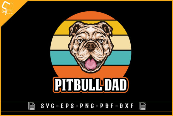 Pitbull Dad Vintage Pitbull Dog Design